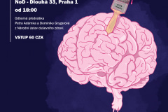 "Mozek" - plakát na přednášku, NOD 4/2018